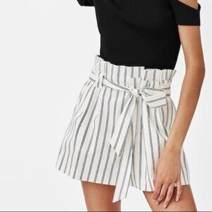 Zara Striped Paper Bag Shorts Sz XS
